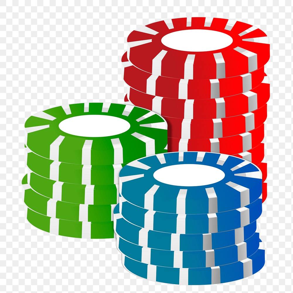 Susunan keripik poker di atas meja sebagai ilustrasi panduan poker online
